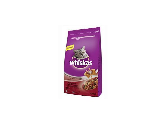 Whiskas Dry s hovädzím mäsom 1,5 kg