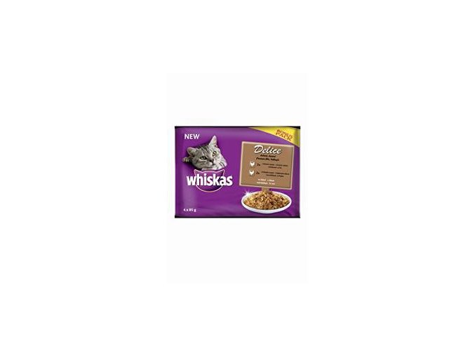 Whiskas kapsa Delice dusené hydinové Bonus 4pack 85g