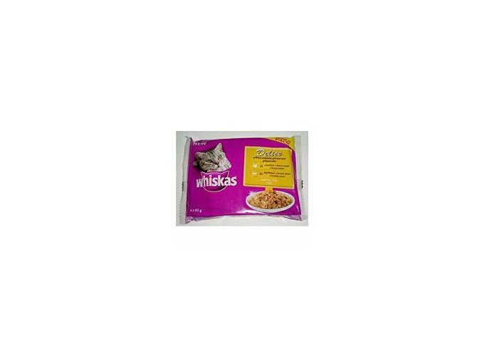 Whiskas kapsa Delice grilované mäso Bonus 4pack 85g