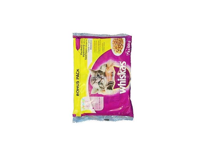 Whiskas kapsa Junior hydina výber v šťave 4x100g