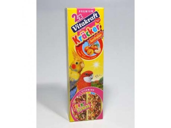 Vitakraft Bird Kräcker honey parrot fruit tyč 2ks