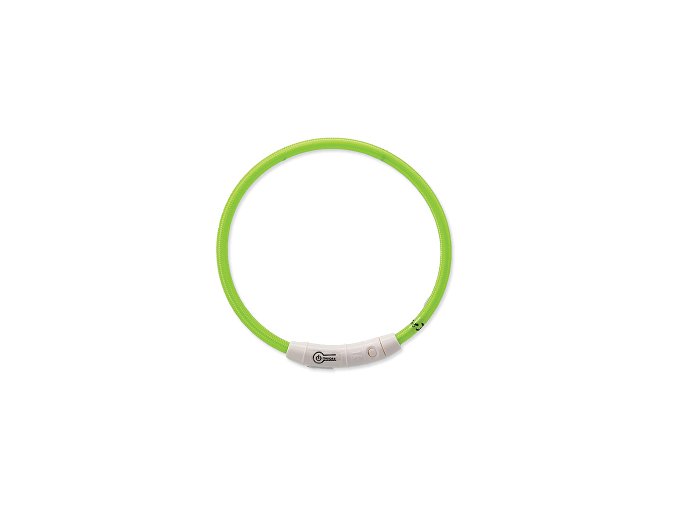 Obojok DOG FANTASY svetelný USB zelený 45 cm