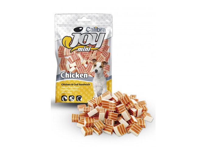 calibra joy dog mini chicken cod sandwich 70g 