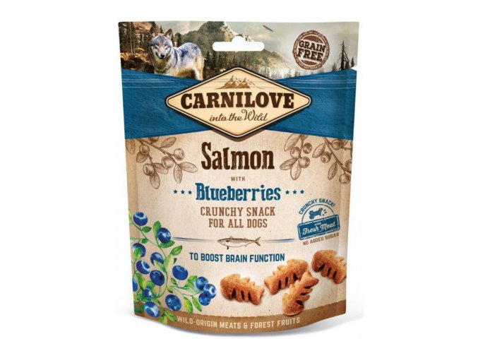 carnilove dog crunchy snack salmonblueberries 200