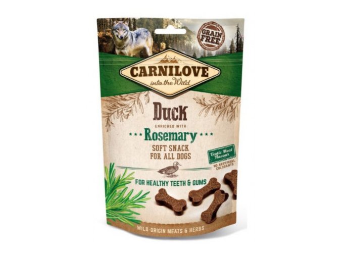 carnilove dog semi moist snack duckrosemary 200g