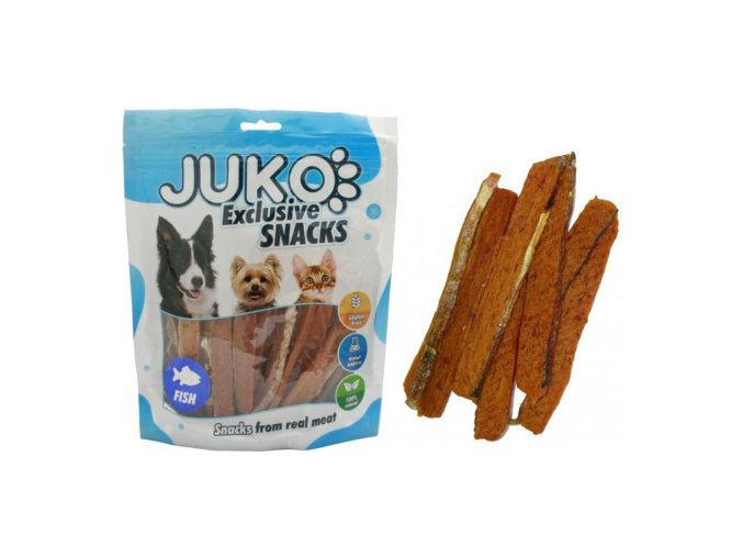 juko exclsmarty snack salmon strip with fishskin 250g