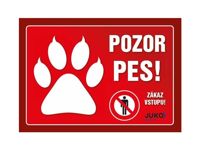 Samolepka pozor pes labka