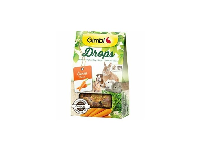 Gimbi Drops pre hlodavce s mrkvou 50g