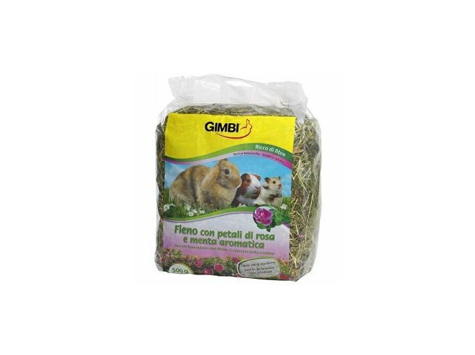 Seno kŕmne s ružovými kvetmi 500g