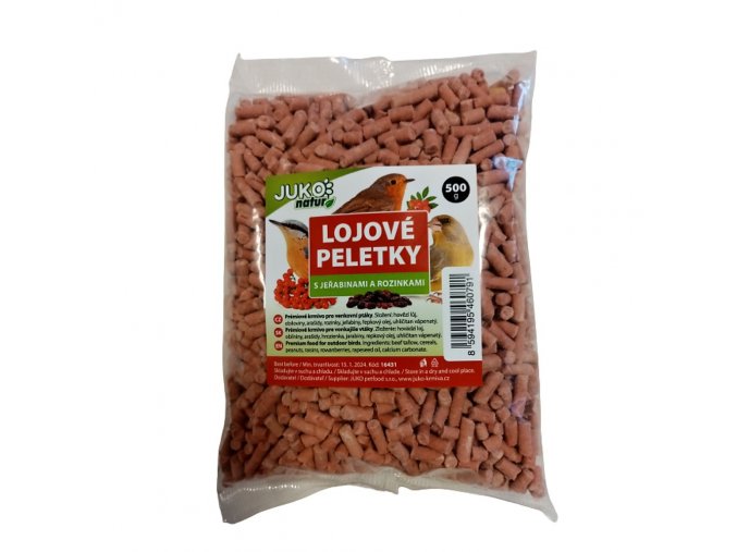 Lojové peletky s hrozienkami a jarabinami 500 g