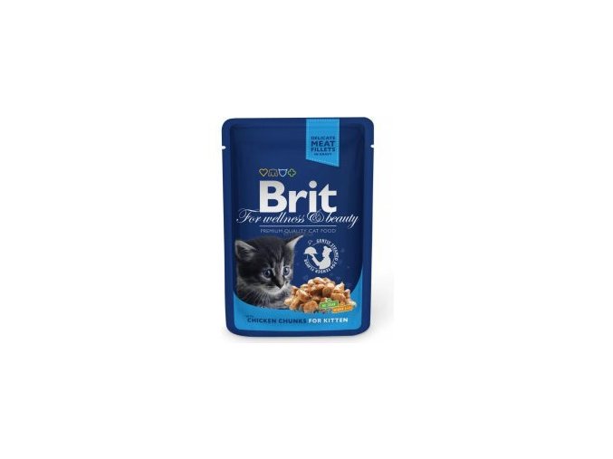 Brit Premium Cat kapsa Chicken Chunks for Kitten 100g