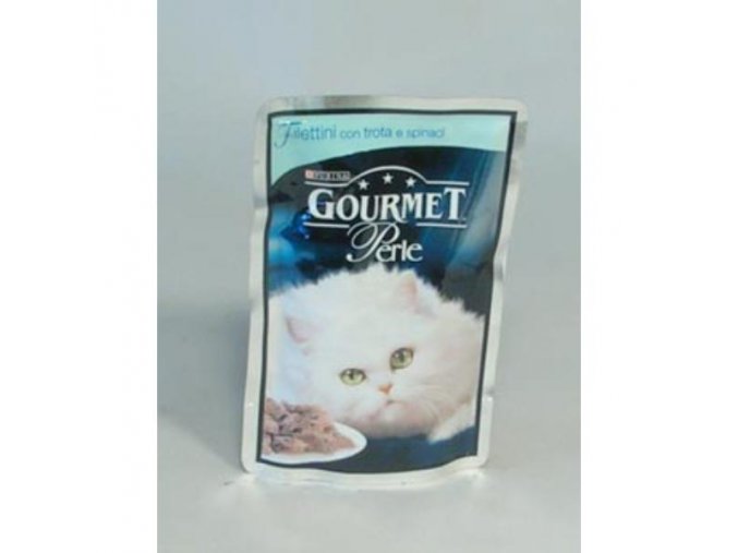 Gourmet Perle kapsa pstruh+špenát 85g