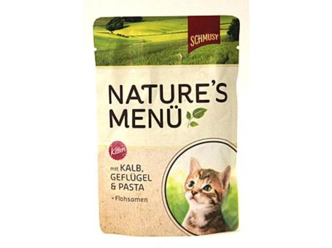 Schmusy Cat Nature Menu kapsa Junior teľacie+kura 100g