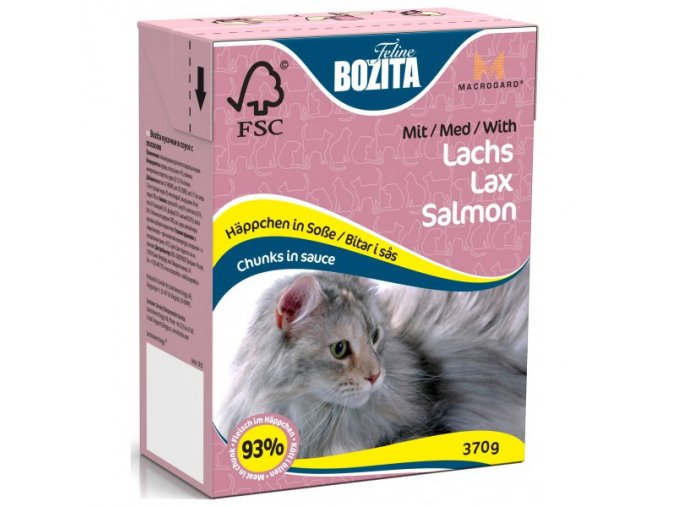 Bozita Cat kúsky v omáčke s lososom Tetrapak 370g