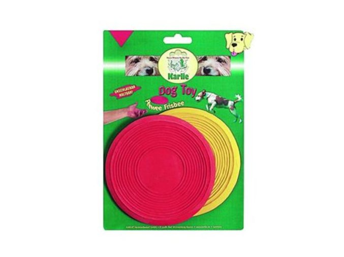 Hračka pes Lietajúci tanier PeeWee 13cm latex KAR 2ks