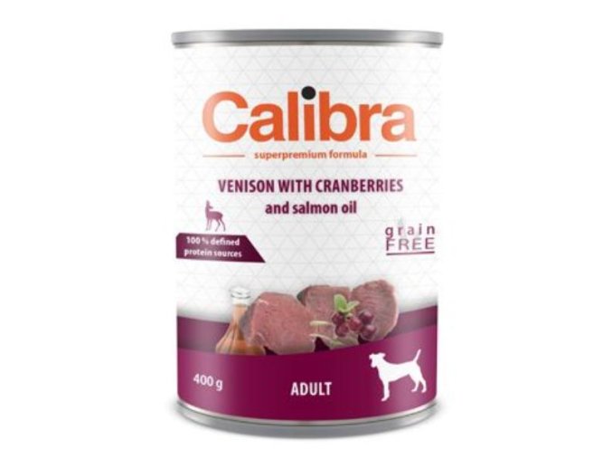 Calibra Dog konz.Adult zverina s brusnicami 400g