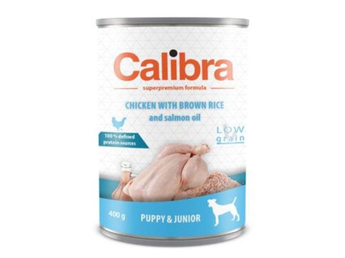 Calibra Dog konz.Junior kura s hnedou ryžou 400g