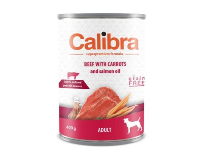 Calibra Dog konz.Adult hovädzie s mrkvou 400g