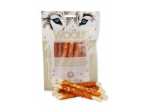 WOOLF chicken and rawhide twister 100g