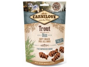 carnilove dog semi moist snack troutdill 200g