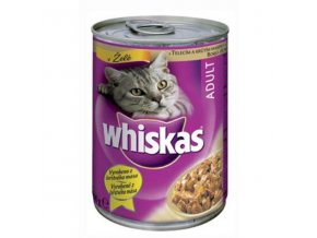 Whiskas konzerva teľacie s morkou v želé 400g