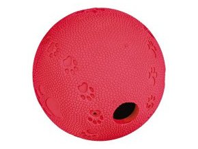 Hračka pes lopta s otvorom na krmivo 6cm TR