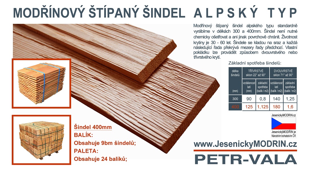 Modřínový štípaný šindel