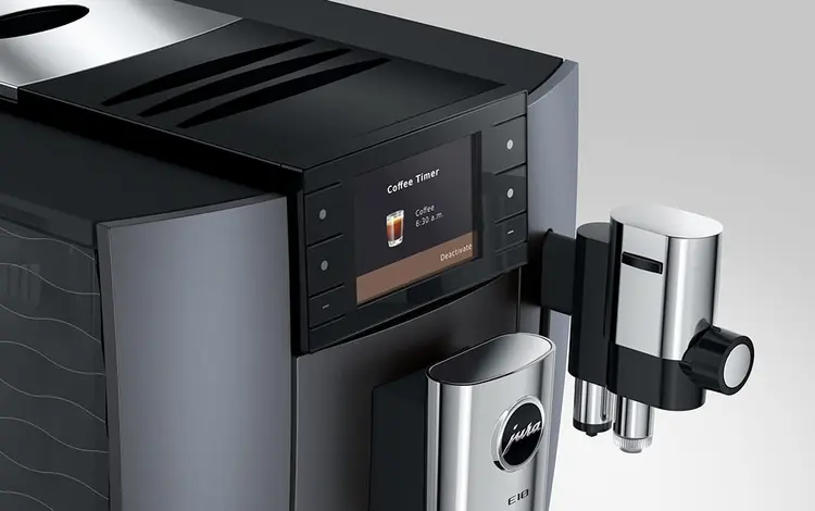 JURA E10 Onyx Grey - displej a aplikace J.O.E. s Coffee Timerem