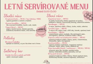 Od zítřka si u nás můžete pochutnat na novém letním servírovaném menu. Připravujeme vám jej denně od 8 do 13 hodin! Pokud...