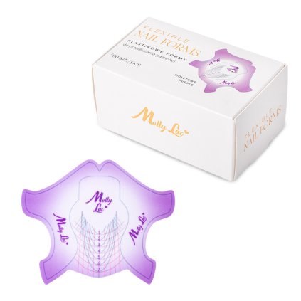 szablony formy do przedluzania paznokci plastikowe do zelu akrylozelu mollylac flexible fioletowe 500 szt