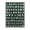 Samolepka na nehty svítící ve tmě - Gotická abeceda a čísla 029