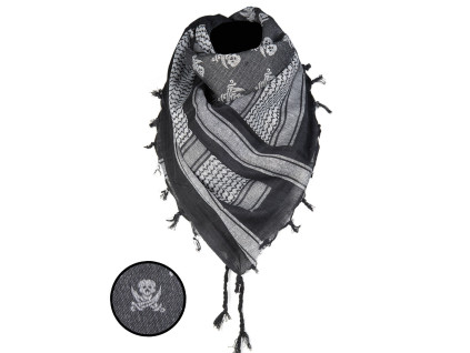 Šátek SHEMAG "SKULL" - black/white