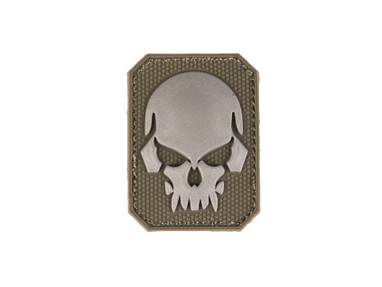 nášivka - 3D SKULL PVC OLIV