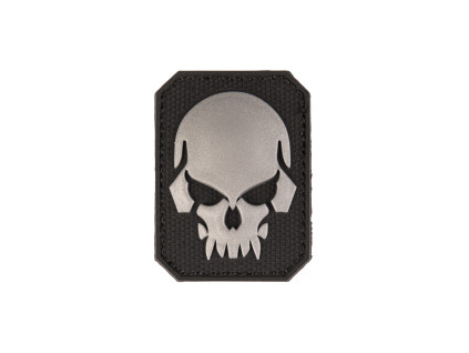 nášivka - 3D SKULL PVC ČERNÁ