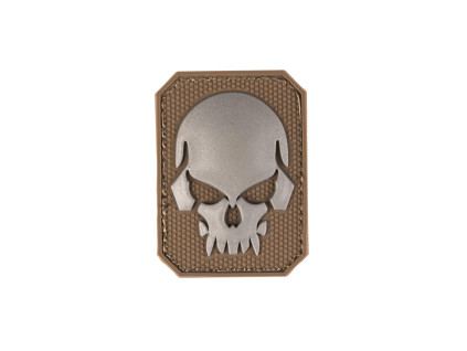 nášivka -3D SKULL PVC DARK COYOTE