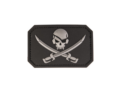 nášivka -3D SKULL/SWORDS černá