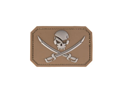 nášivka -3D SKULL/ SWORDS COYOTE