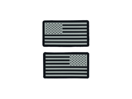 nášivka - USA gumová šedá