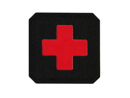 Nášivka  Patch Medic Cross Laser Cut - černá/červená