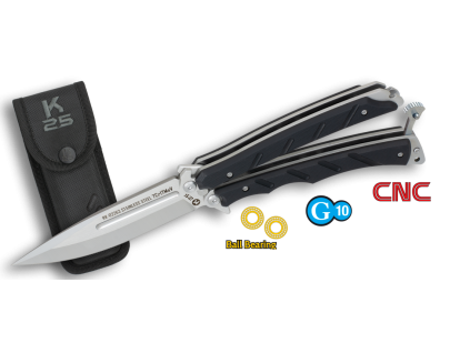 Nůž motýlek K25 02263 CNC - černý