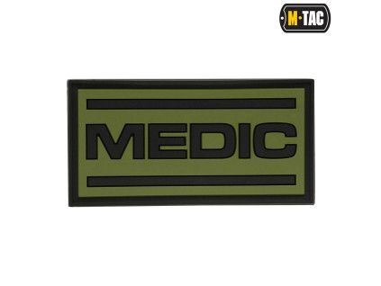 Nášivka Patch PVC MEDIC - černá/oliv