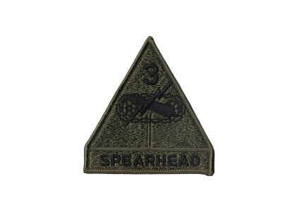 Nášivka U.S.Army 3rd Armored Division "SPEARHEAD" - zelená - nepoužité