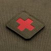 Nášivka  Patch Medic Cross Laser Cut - oliv/černená