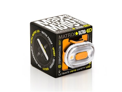 Bezpecnstne LED svetlo pre psov do tmy MaxMolly Matrix Ultra LED oranzove DOXBOX
