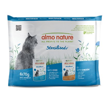Almo Nature Multipack Sterilised with Cod with Chicken 6x70g Petrium