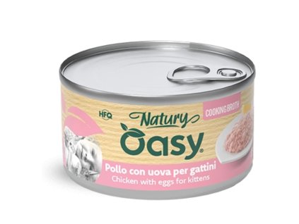 Oasy Natury Cooking Broth Chicken with eggs for kittens 85g