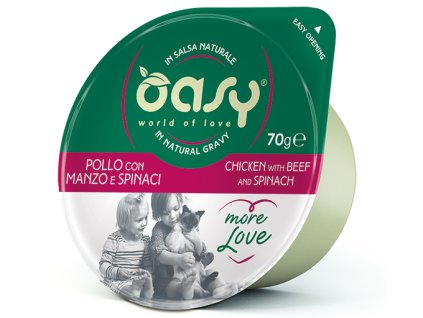 Oasy Cup Morelove 70g Pollo con Manzo e Spinaci New 2021