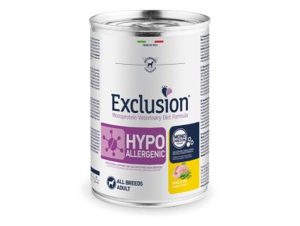 Exclusion Hypoallergenic Konzerva pre psa Quail&Pea 400g