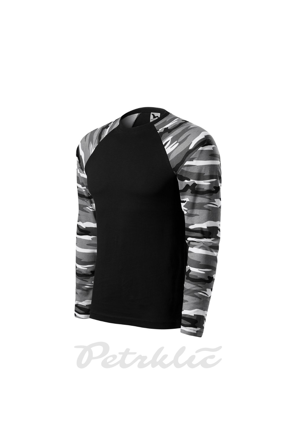 Camouflage LS Triko unisex Single Jersey, 100 % bavlna (Barva camouflage gray, Velikost - cisla,pismena XS)