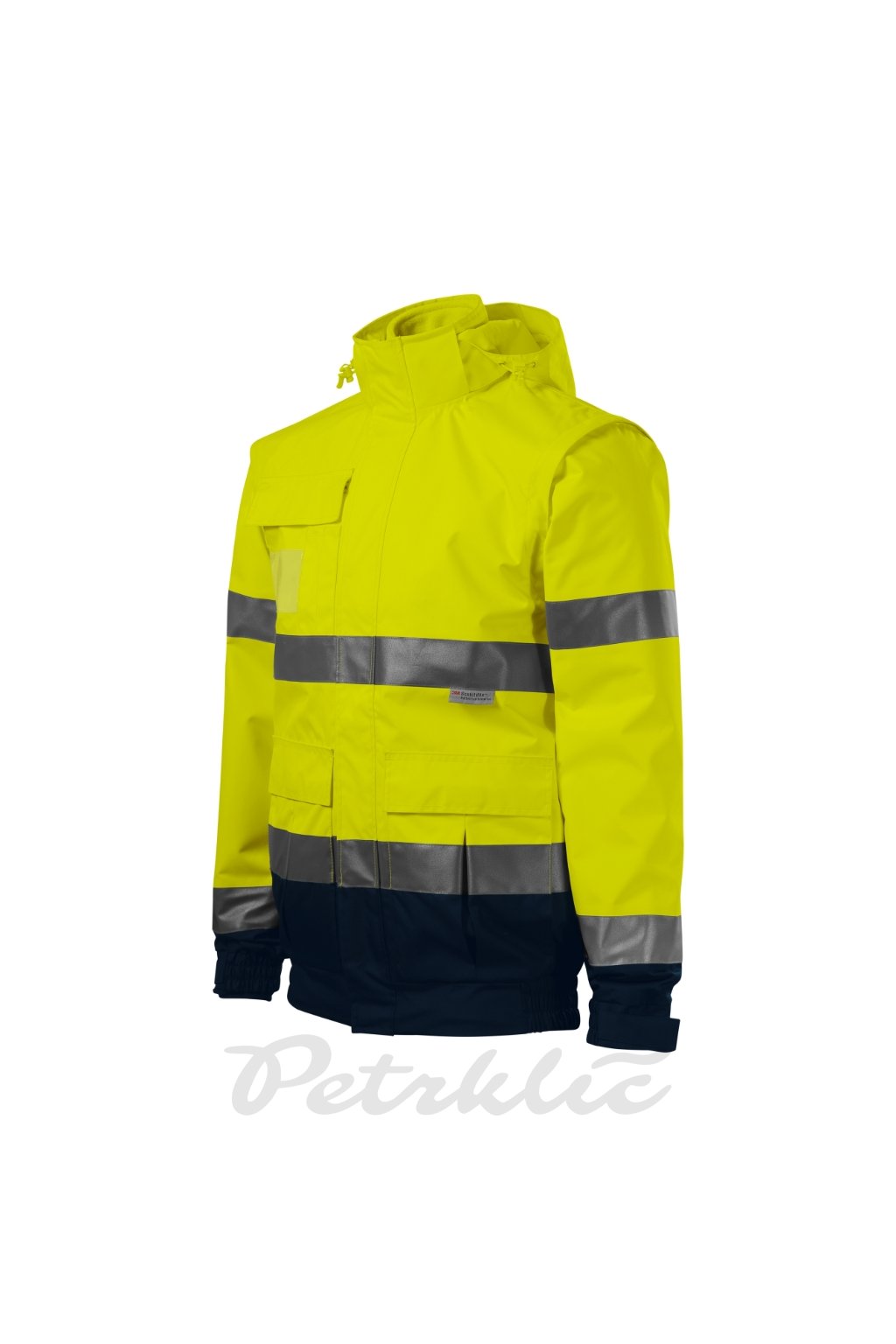 HV Guard 4 in 1 Bunda unisex Svrchní bunda: Oxford, 100 % polyester s PU úpravou, retroreflexní pruhy 3M, 210 g/m² Vnitřní bunda: Fleece, 100 % polyester, antipilingová úprava z obou stran, retroreflexní pruhy 3M, 280 g/m² (Barva fluorescenční žlutá, Velikost - cisla,pismena M)